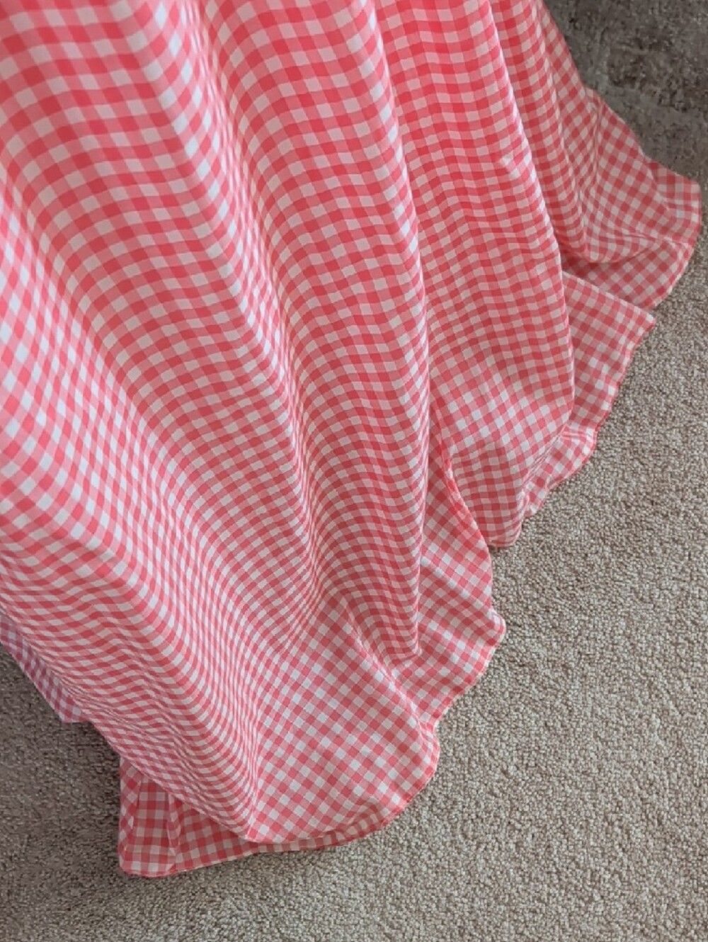 Vintage Pink Gingham Maxi Dress with White Collar - Picture 4 of 9